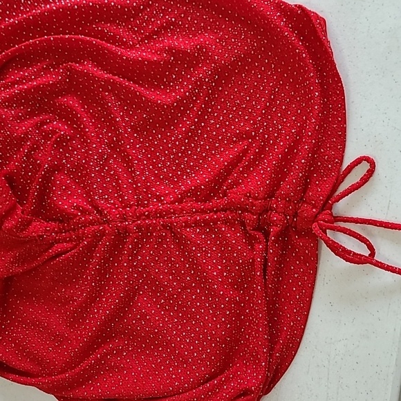 Ruby Rd Red Textured Blouse with Silver Accents size XL - Picture 3 of 8